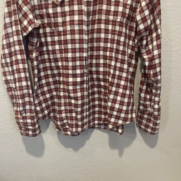 Guess Jeans Men's XL Red Flannel Plaid Western Shirt Button Long Sleeve - Picture 3 of 10